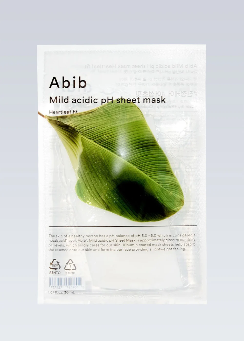 Abib Mild Acidic pH Sheet Mask Heartleaf Fit