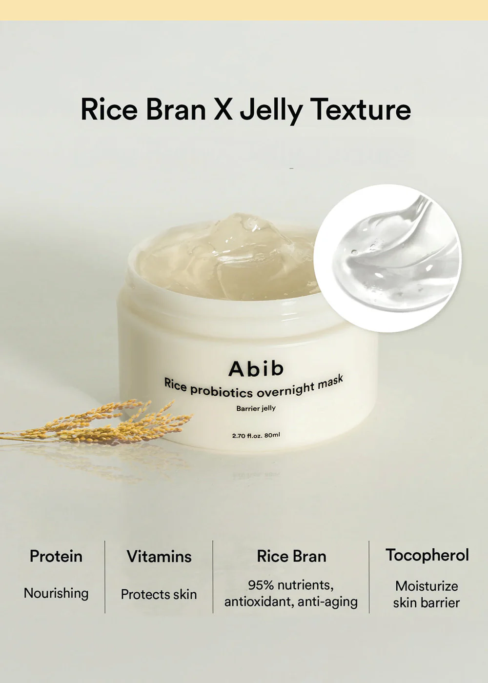 Abib Rice Probiotics Overnight Mask Barrier Jelly 80ml - Image 3
