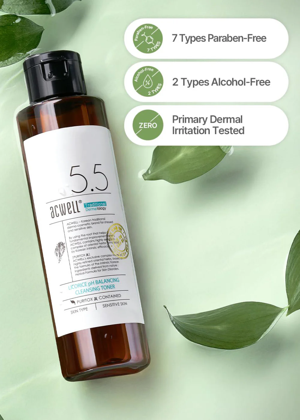 Acwell Licorice pH Balancing Cleansing Toner 150ml - Image 4