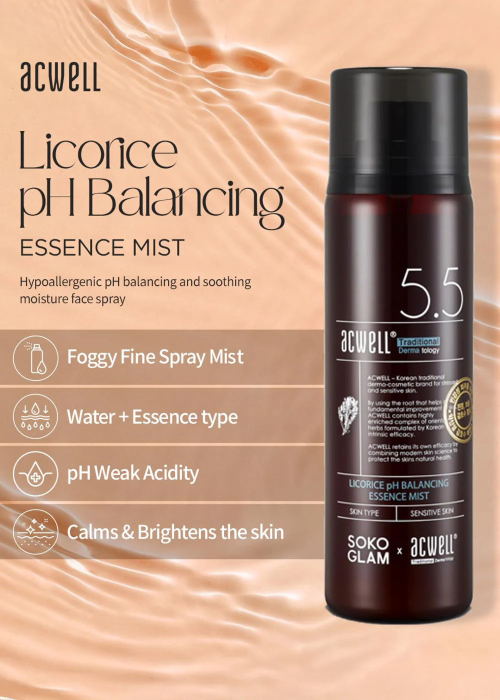 Acwell Licorice pH Balancing Essence Mist 100ml - Image 2
