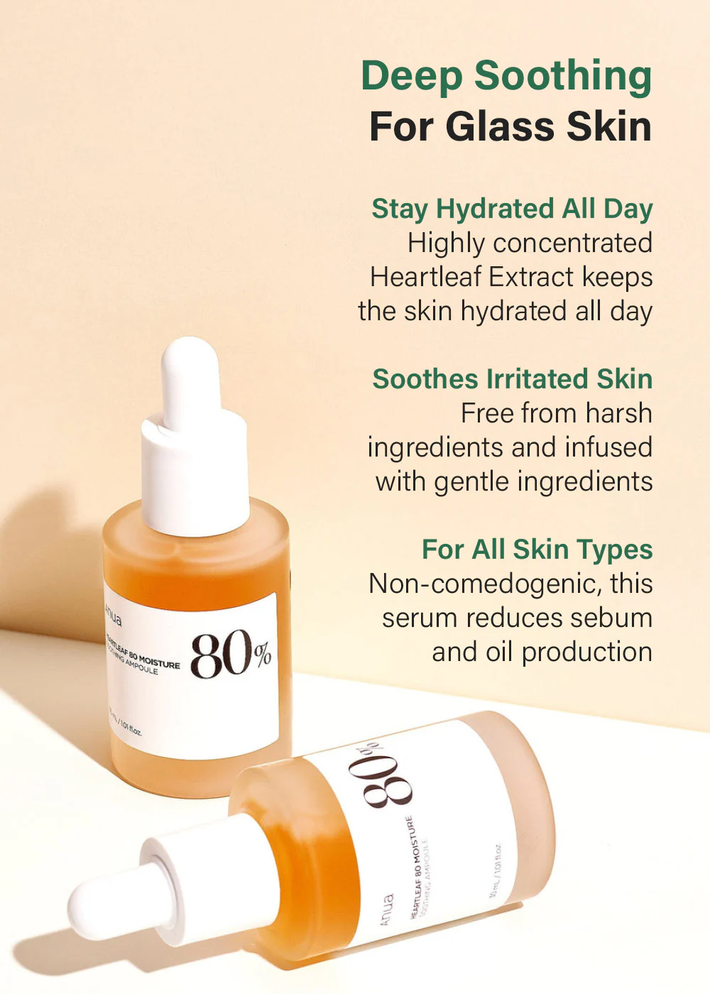 Anua Heartleaf 80 Moisture Soothing Ampoule 30ml - Image 2