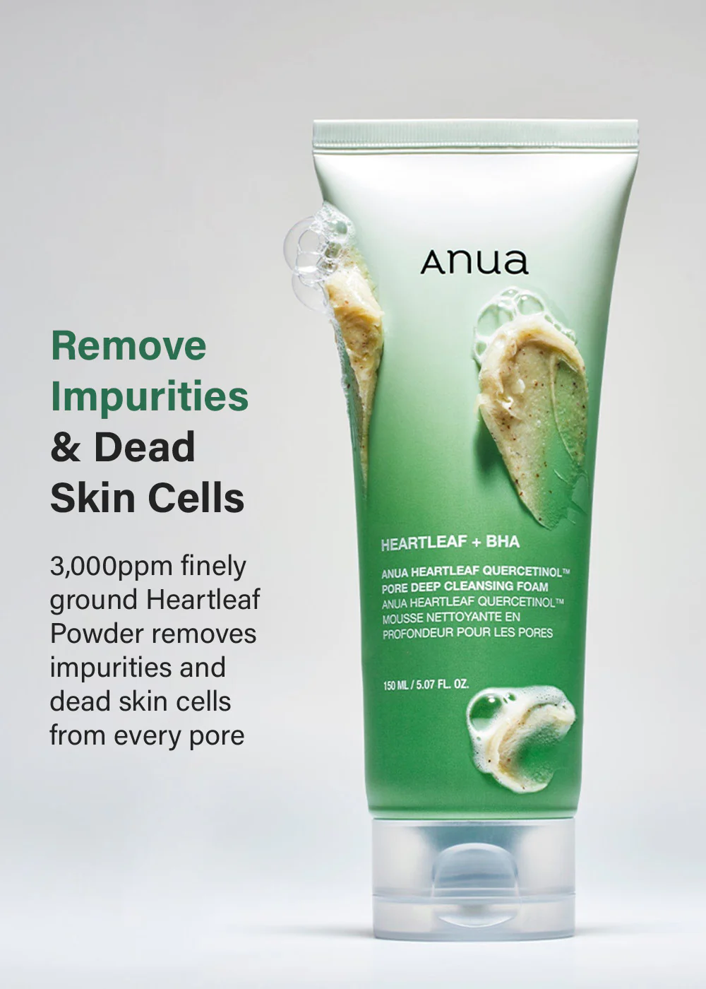 Anua Heartleaf Quercetinol Pore Deep Cleansing Foam 150ml - Image 4