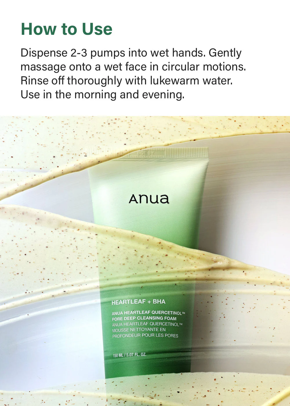 Anua Heartleaf Quercetinol Pore Deep Cleansing Foam 150ml - Image 6