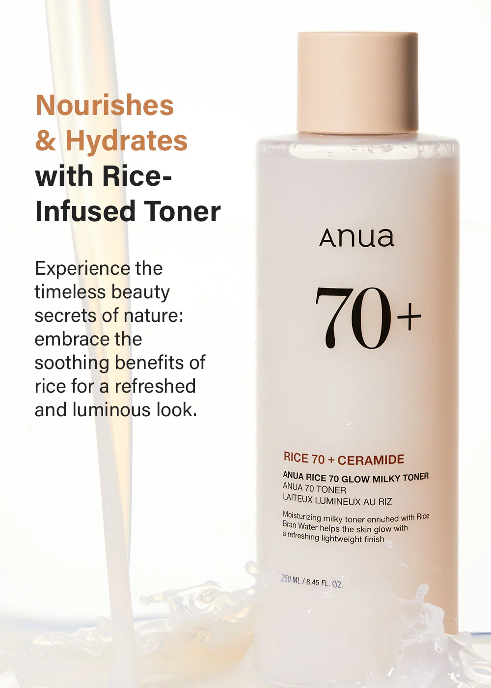Anua Rice 70 Glow Milky Toner 250ml - Image 4