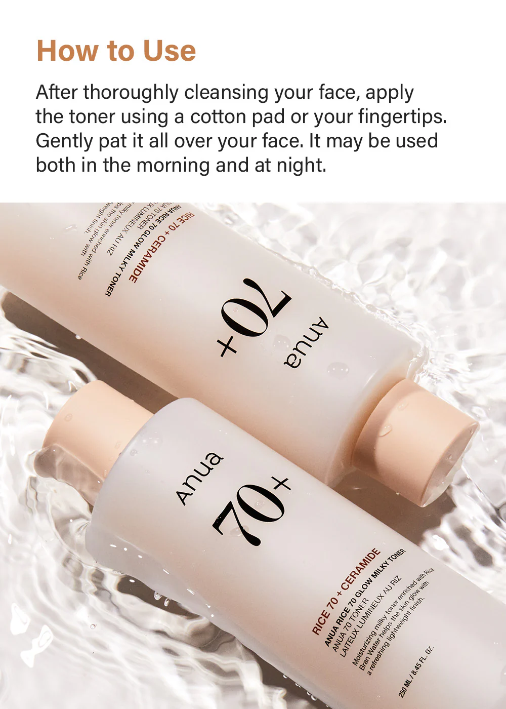 Anua Rice 70 Glow Milky Toner 250ml - Image 6
