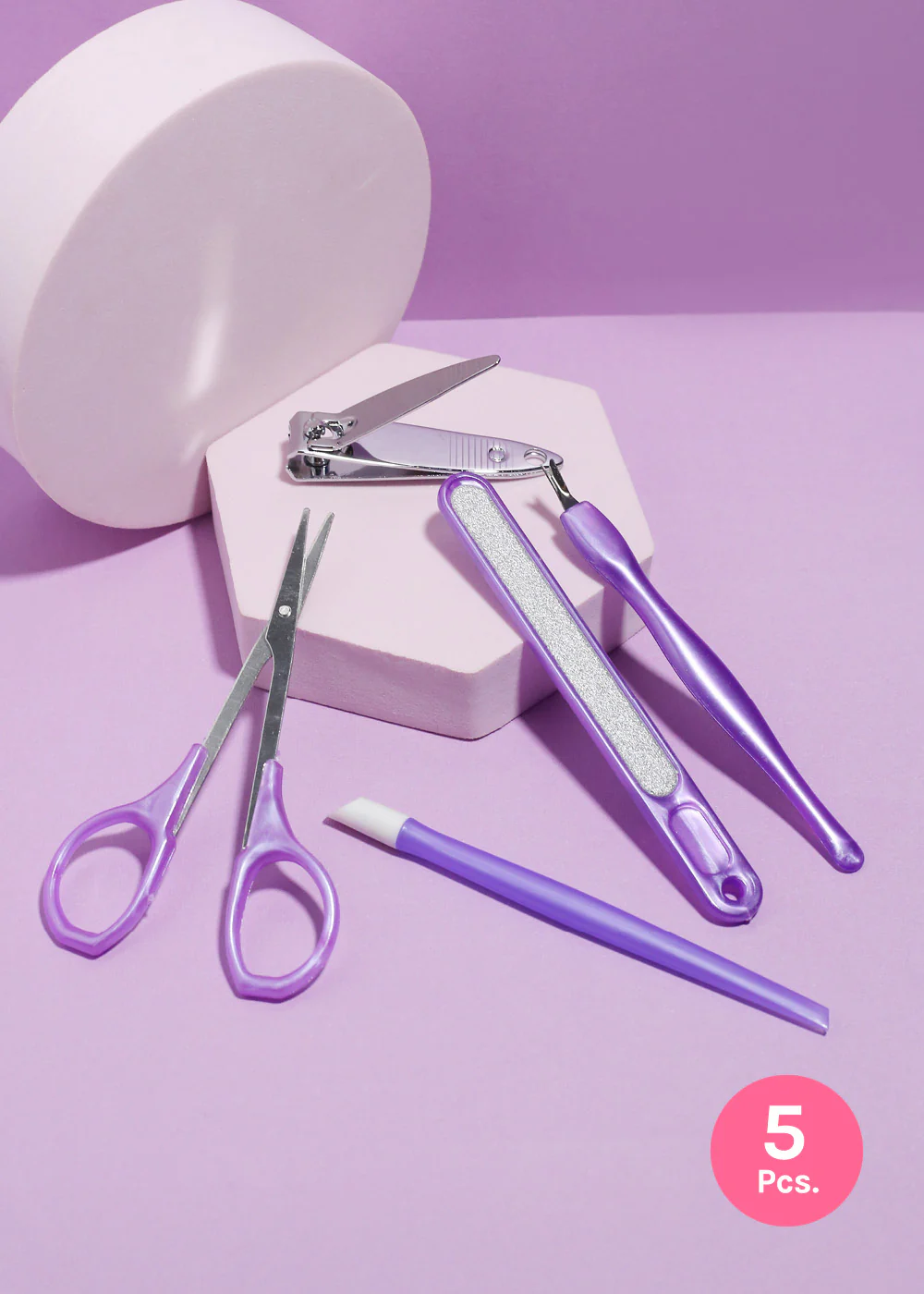 AOA 5 Piece Manicure Tool Set with Beauty Scissors
