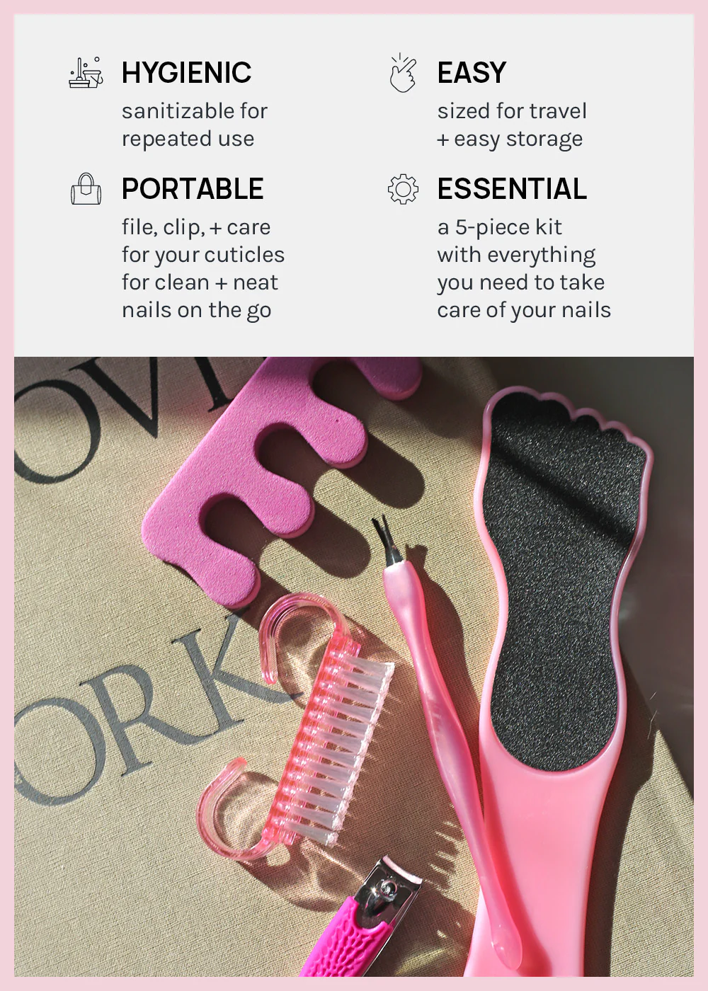 AOA 5 Piece Quick Mani Pedi Set - Image 3