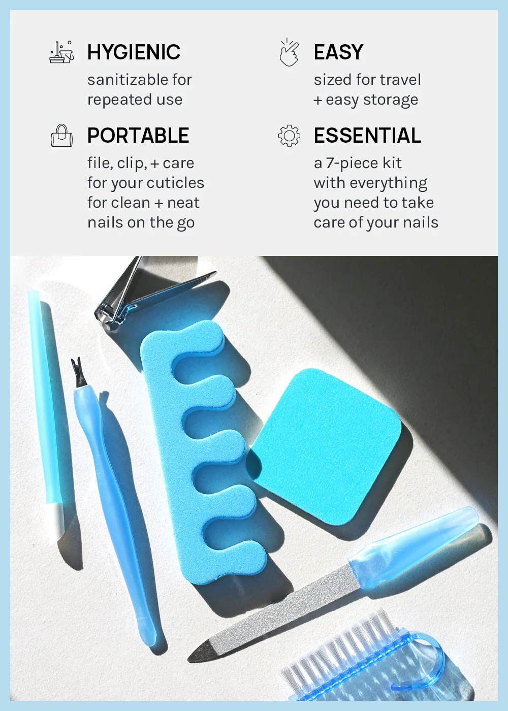AOA 7 Piece Manicure Pedicure Tool Set - Image 3