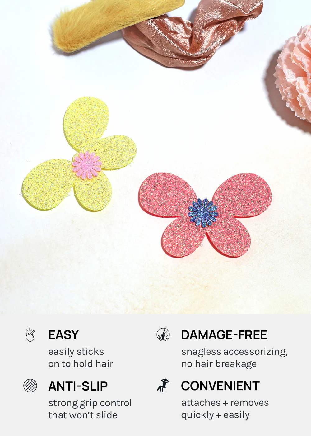 Miss A Anti-Slip Hair Grippers - Butterflies - Image 4