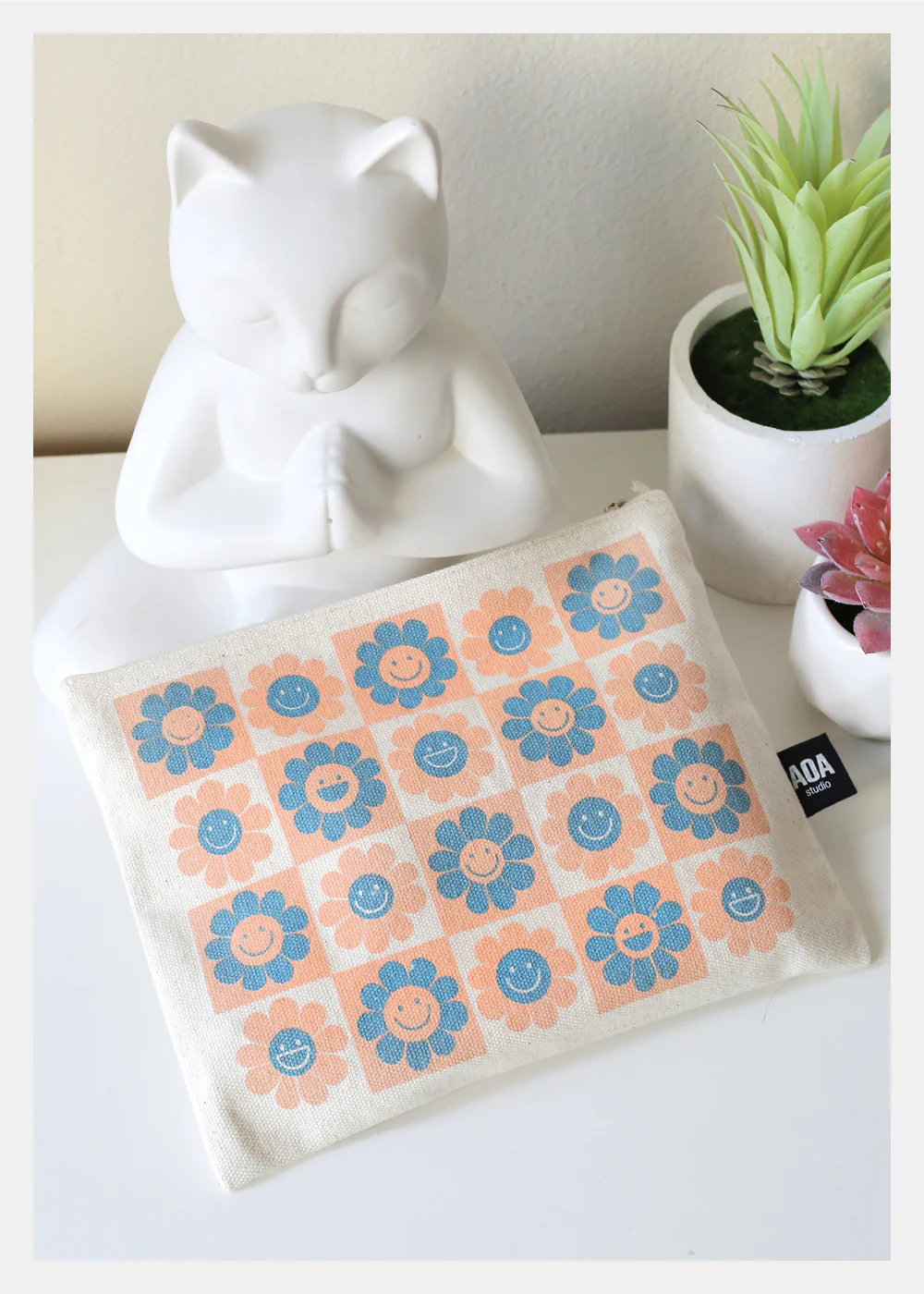 AOA Canvas Bag - Smiley Flowers - Image 2
