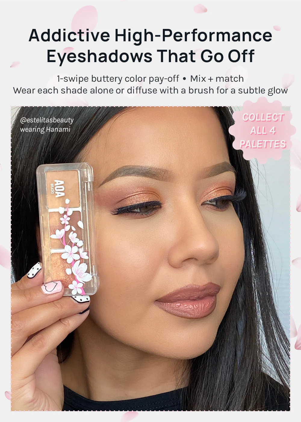 AOA Cherry Blossom 3-Color Eyeshadow Palettes - Image 2
