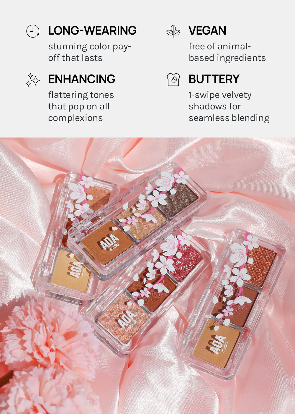 AOA Cherry Blossom 3-Color Eyeshadow Palettes - Image 4
