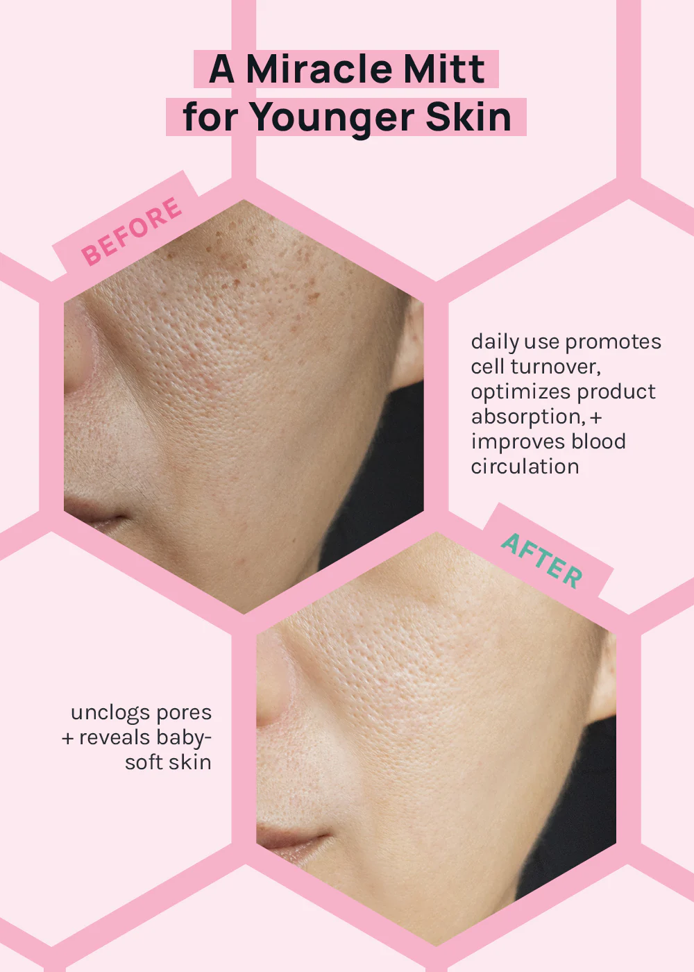 AOA Clear Skin Exfoliating Face Mitt - Image 3