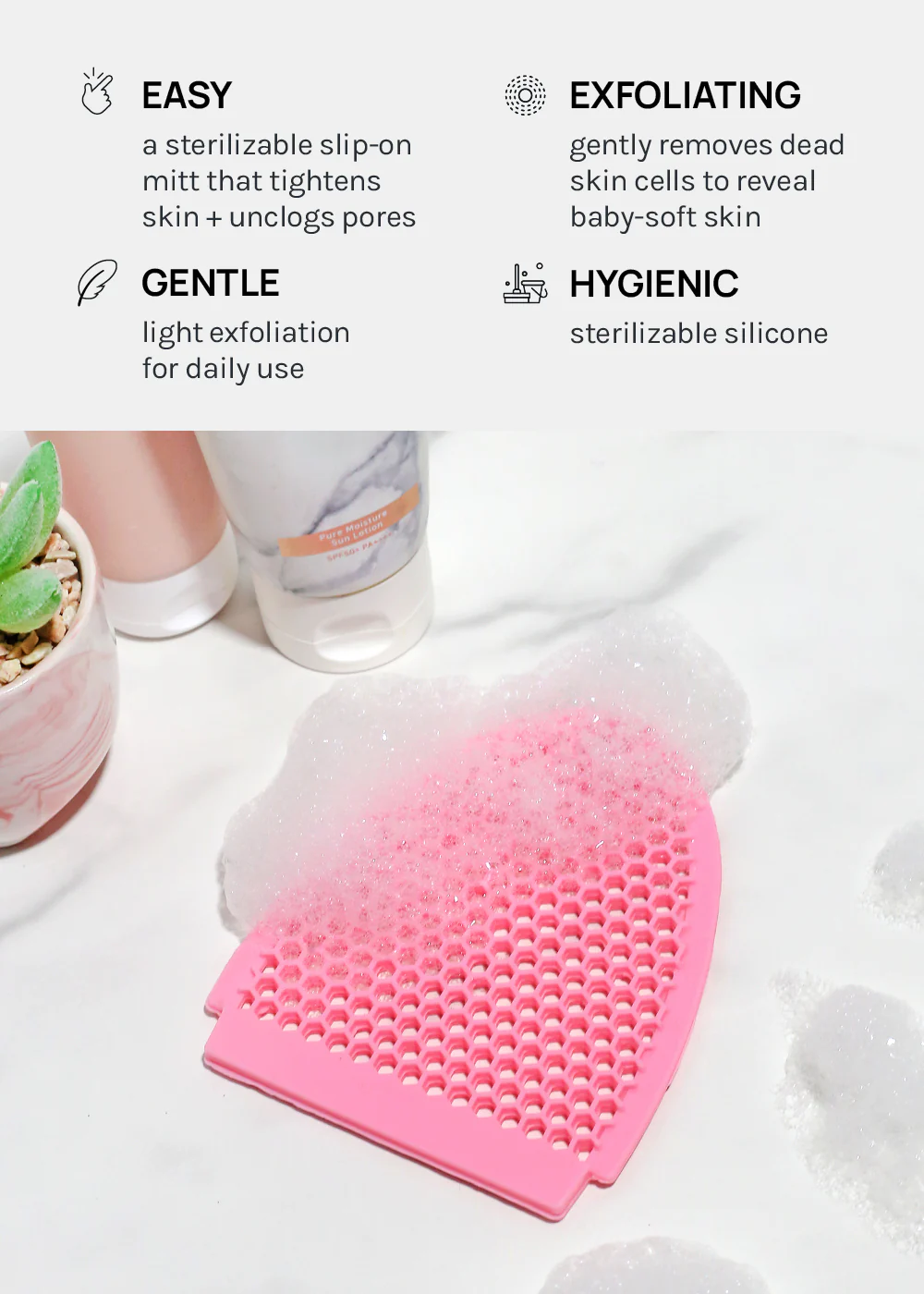AOA Clear Skin Exfoliating Face Mitt - Image 4