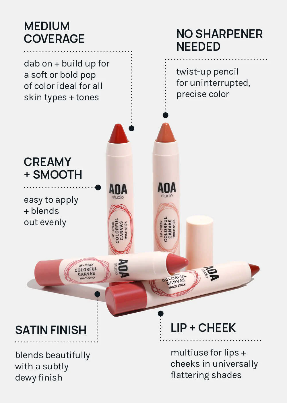 AOA Colorful Canvas Lip + Cheek Multi-Stick - Image 5