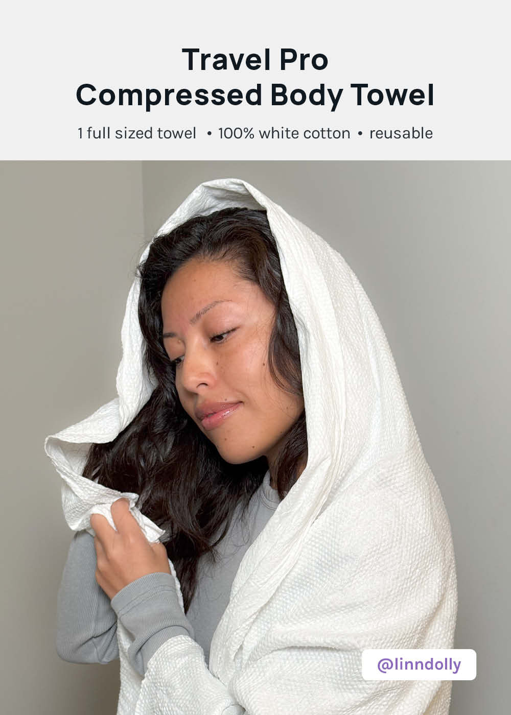 AOA Compressed Full-Sized Bath Towel - Image 2