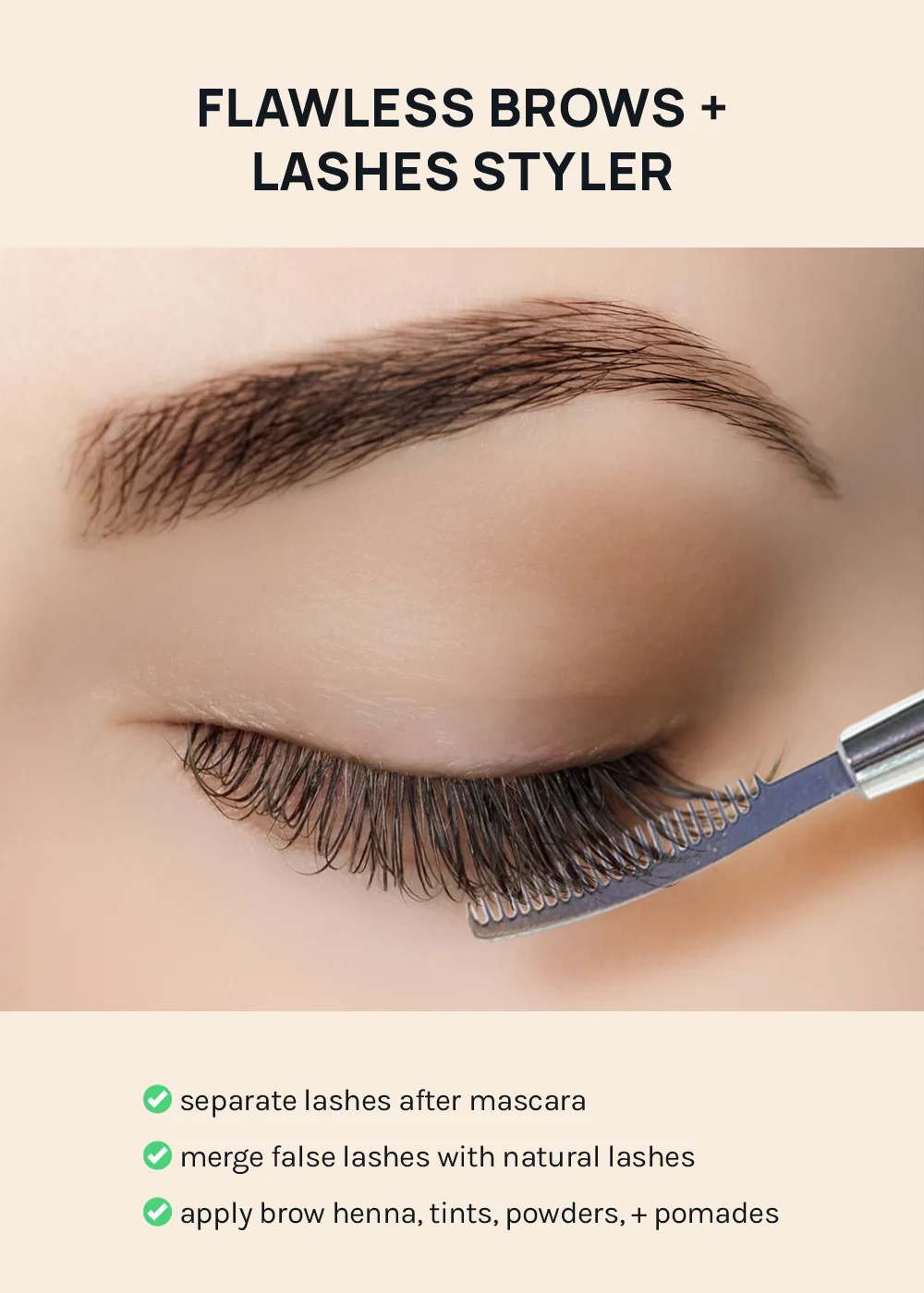 AOA Dual Brow Comb + Spoolie - Image 2