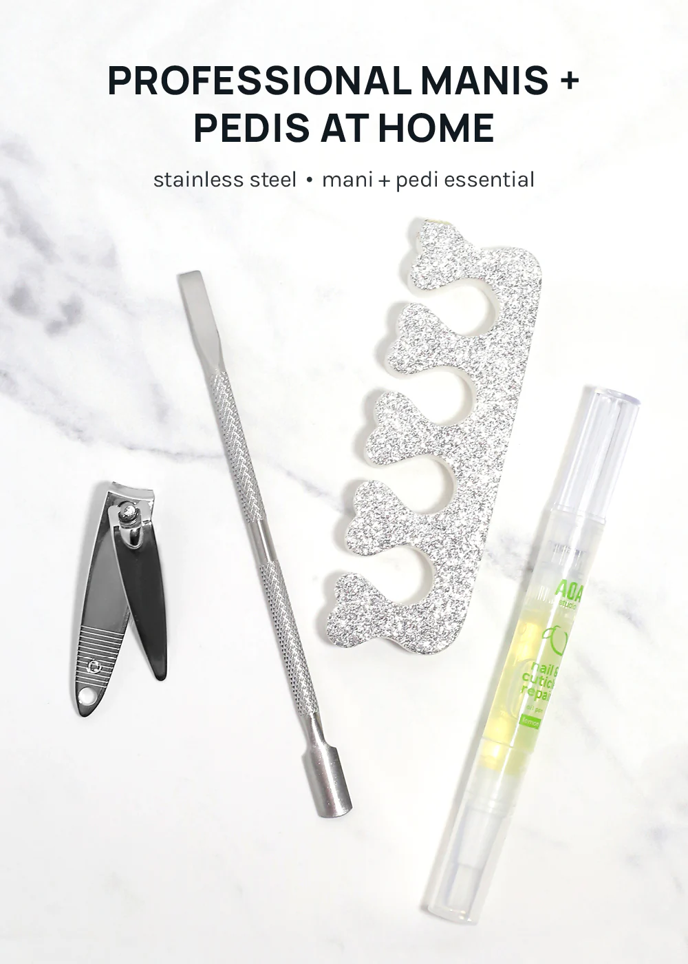 AOA Dual-Ended Cuticle Pusher + Nail Cleaner - Image 3