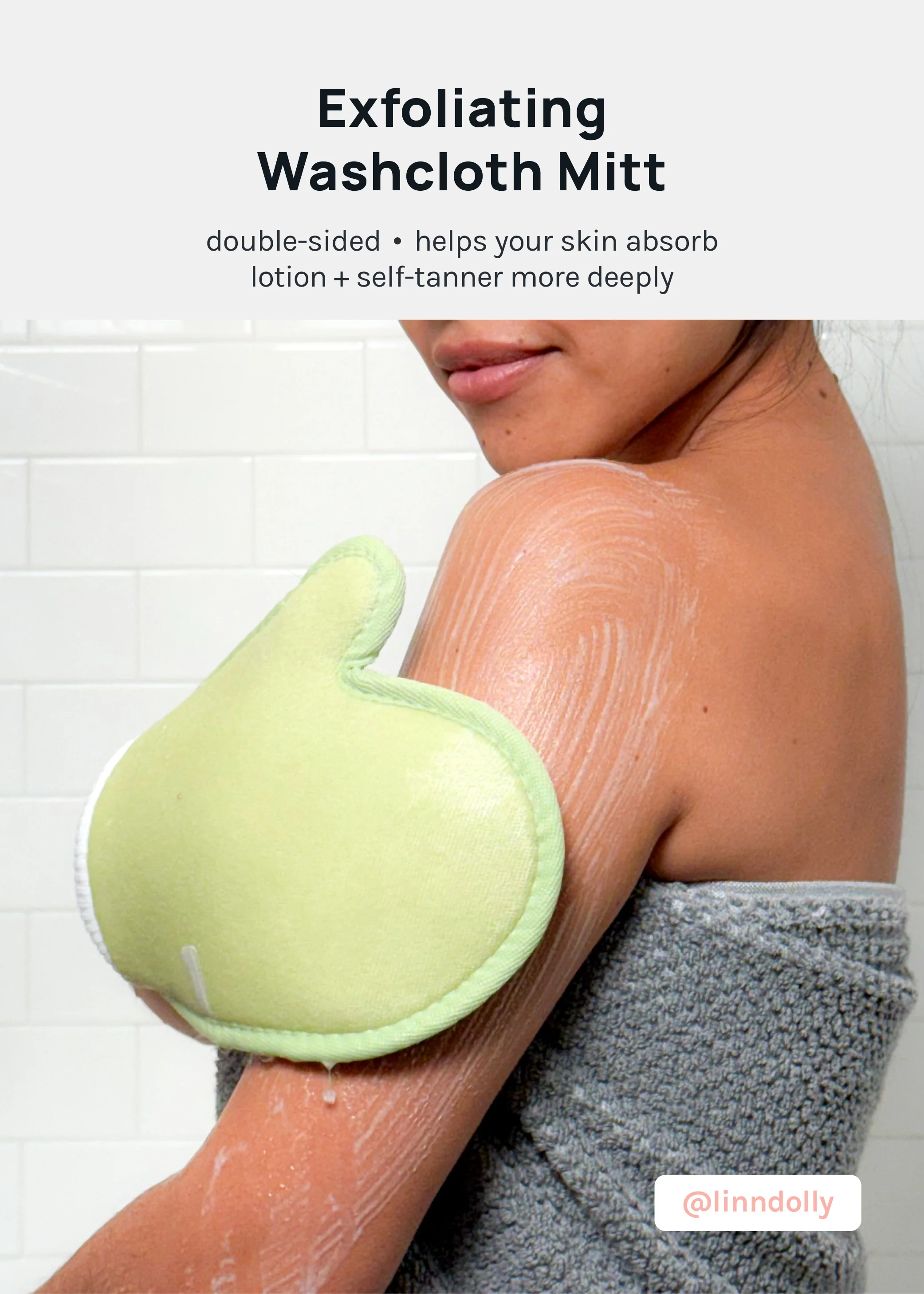 AOA Dual Exfoliating + Washcloth Mitt - Image 2