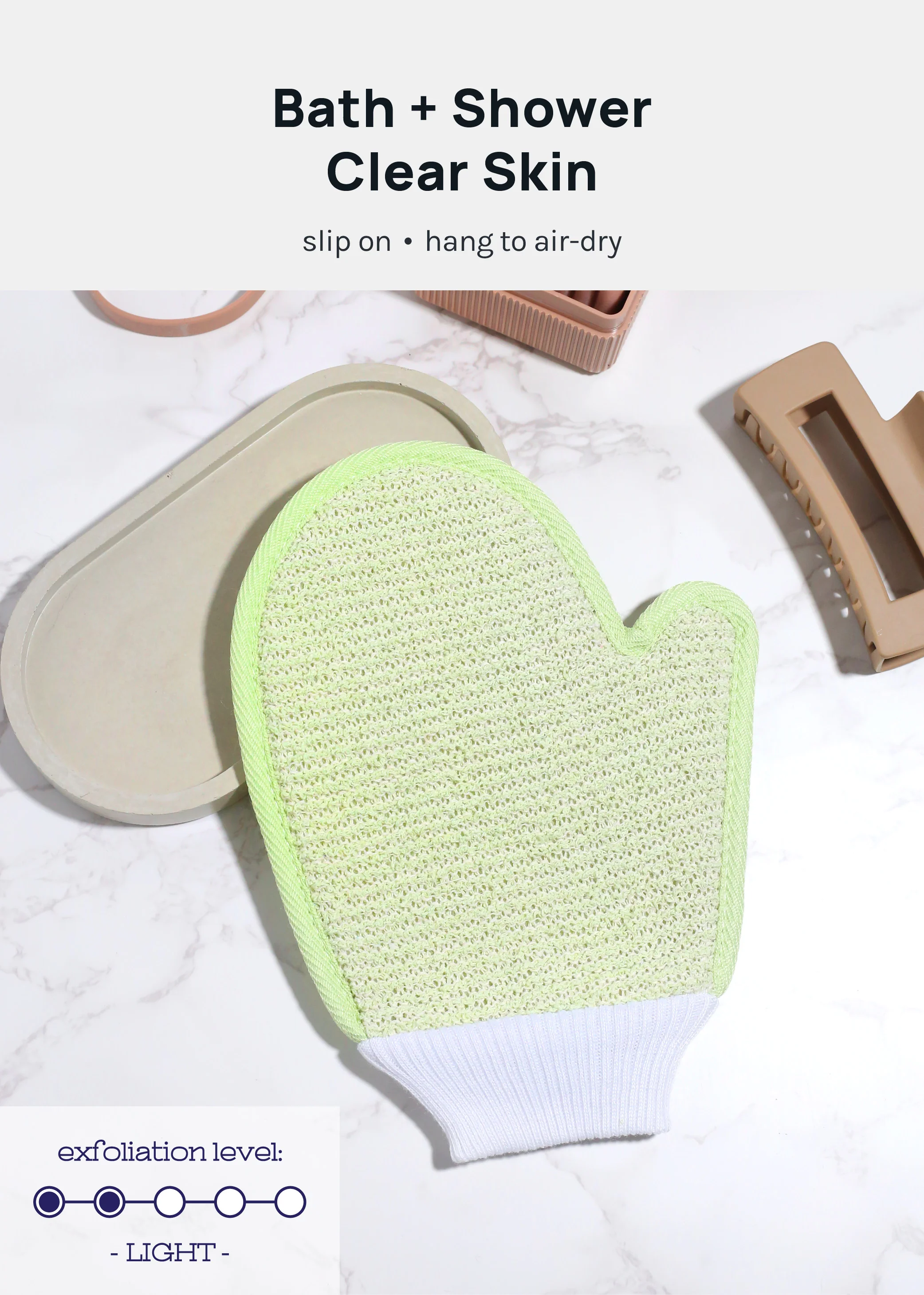 AOA Dual Exfoliating + Washcloth Mitt - Image 3