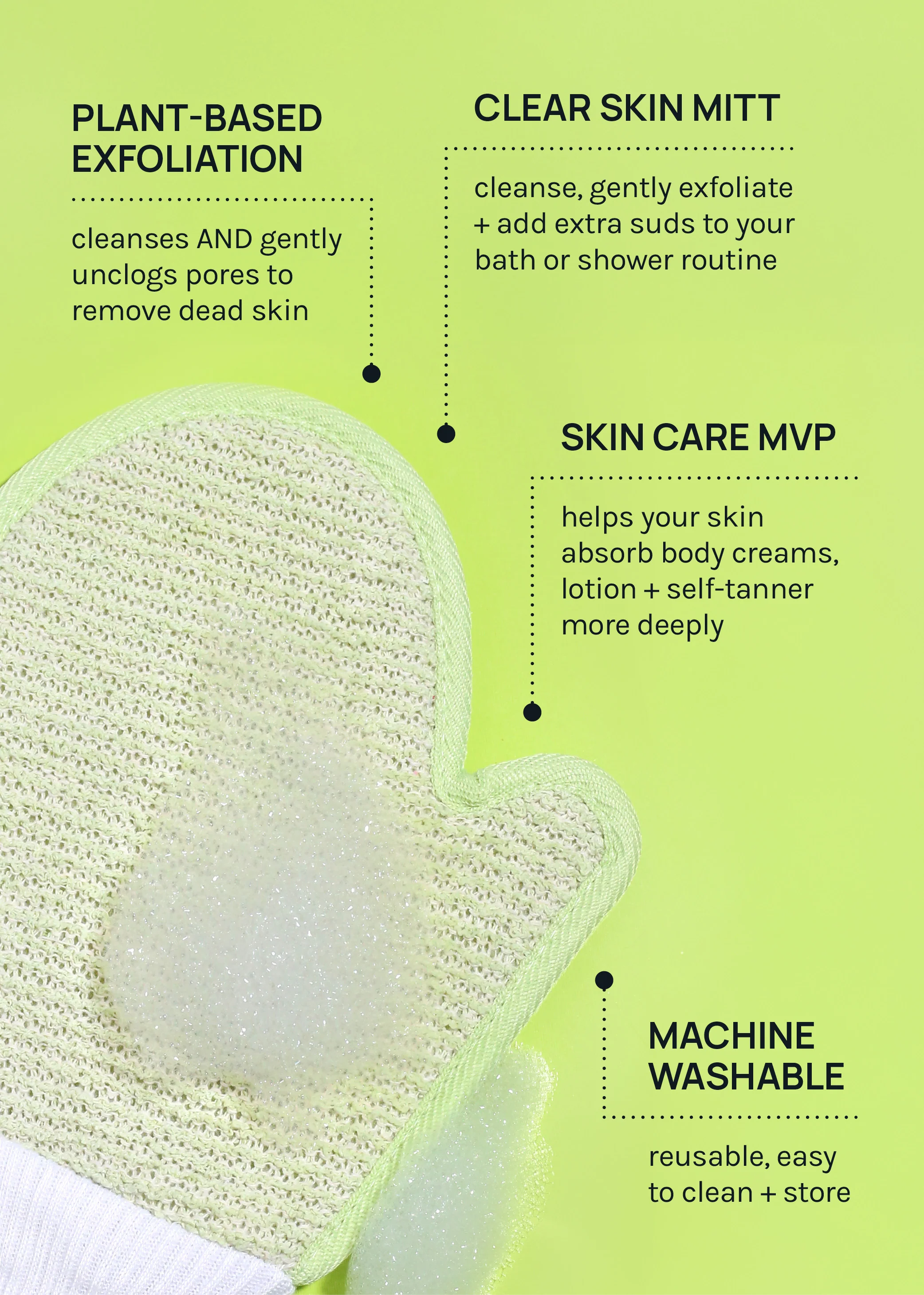 AOA Dual Exfoliating + Washcloth Mitt - Image 4