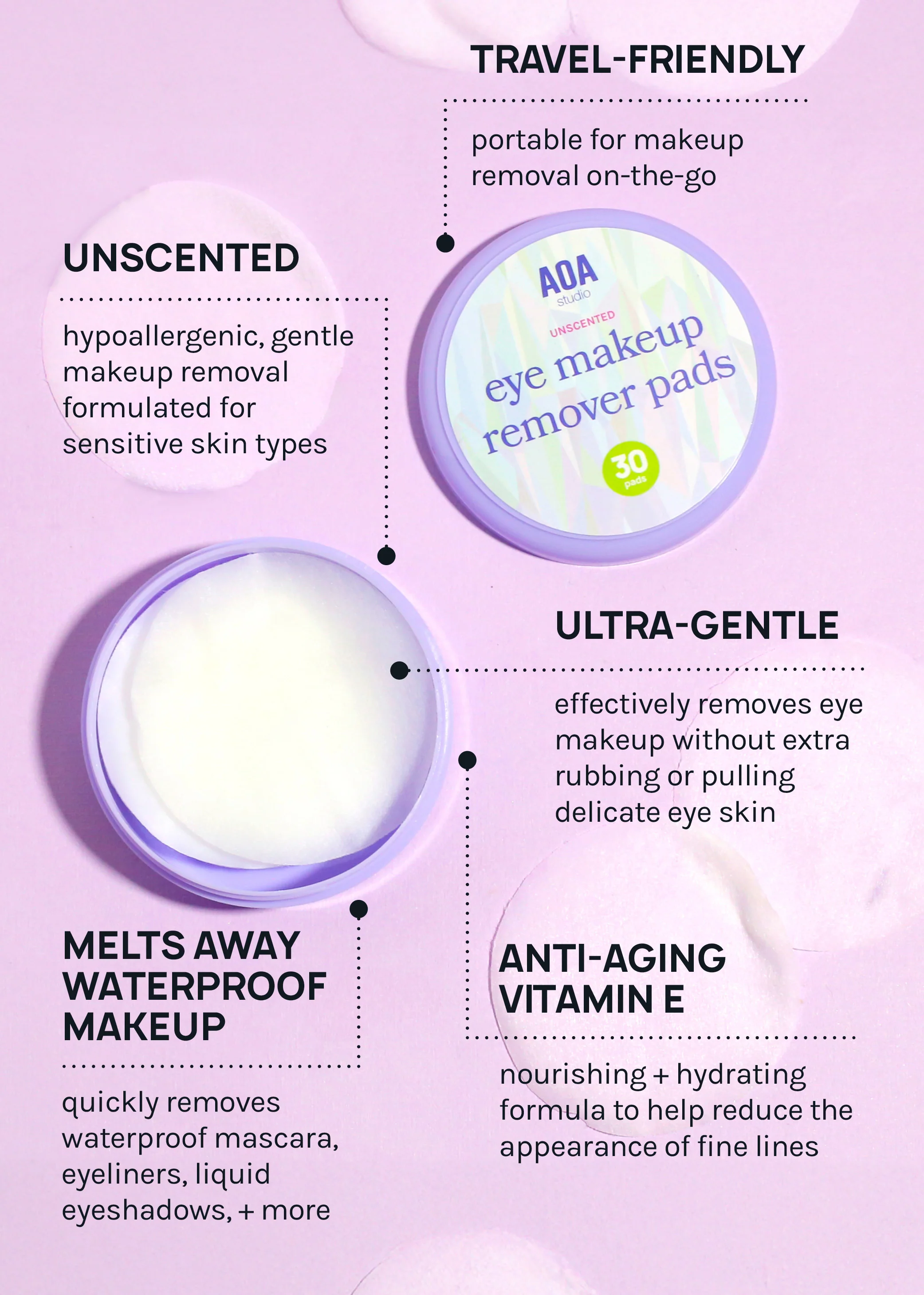 AOA Eye Makeup Remover Pads – Unscented - Image 4
