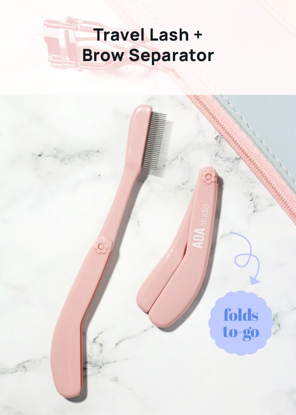AOA Foldable Eyelash + Brow Comb - Image 3
