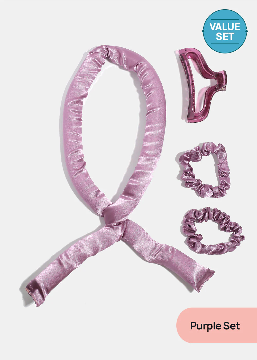 AOA Heat-free Satin Hair Curling Rod - Purple - Image 8