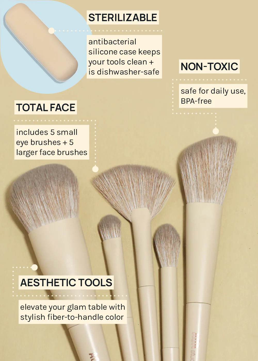 AOA Hero Brush Set + Silicone Travel Case - Image 5