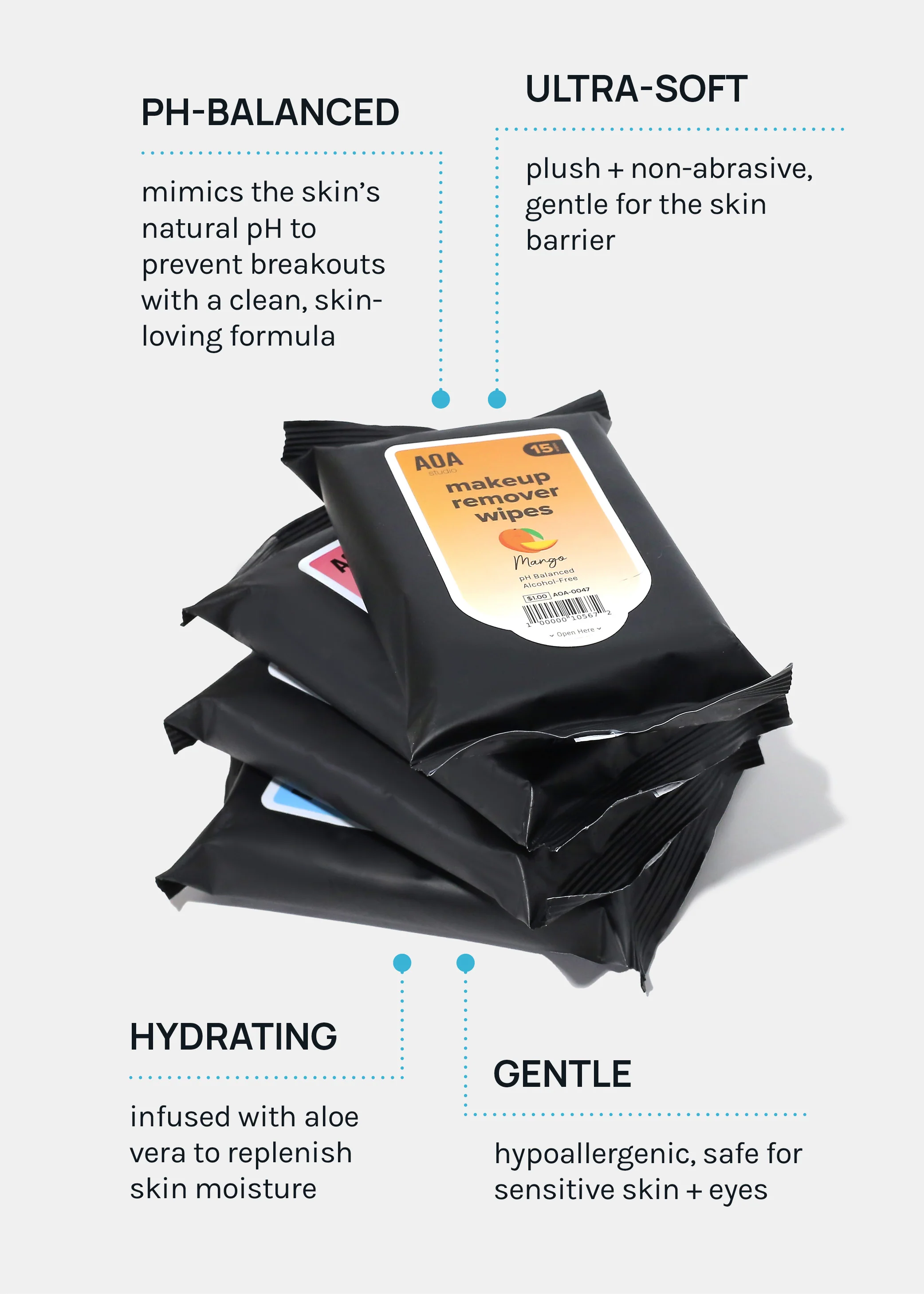 AOA Makeup Remover Wipes - Mango - Image 4