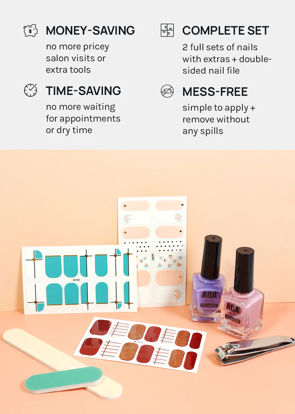AOA Nail Polish Strips: Blushing - Image 4