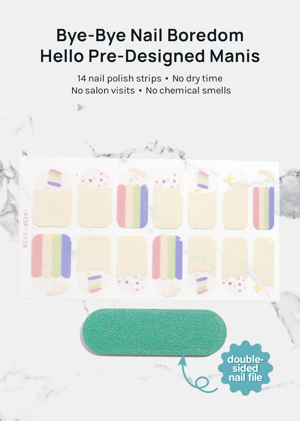 AOA Nail Polish Strips: Starry Rainbow - Image 3