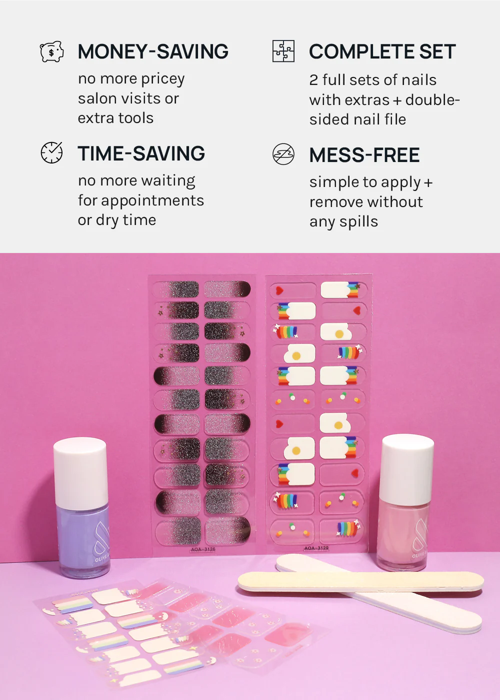 AOA Nail Polish Strips: Starry Rainbow - Image 4