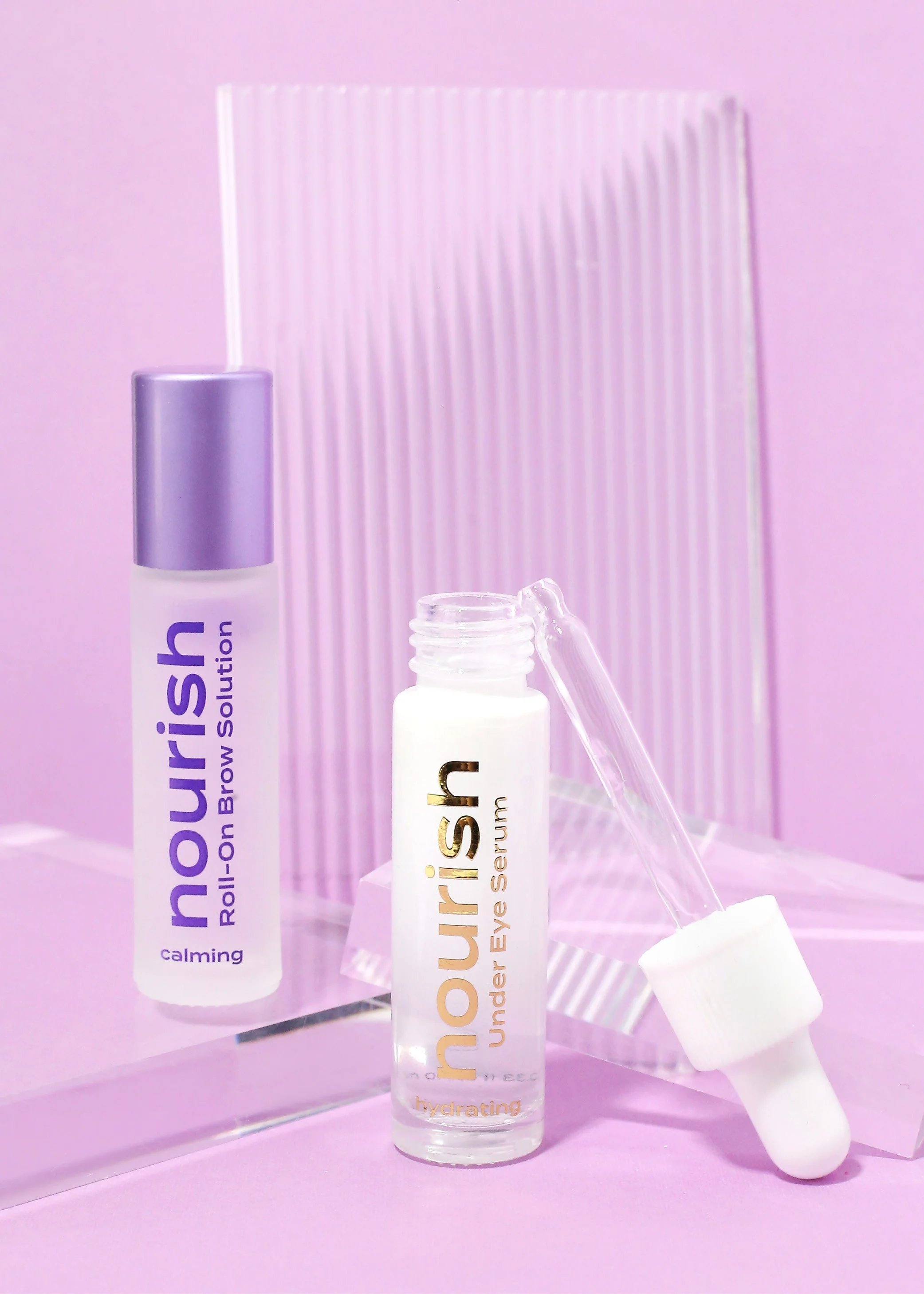 AOA Nourish Hydrating Under Eye Serum + Calming Roll-On Brow Solution