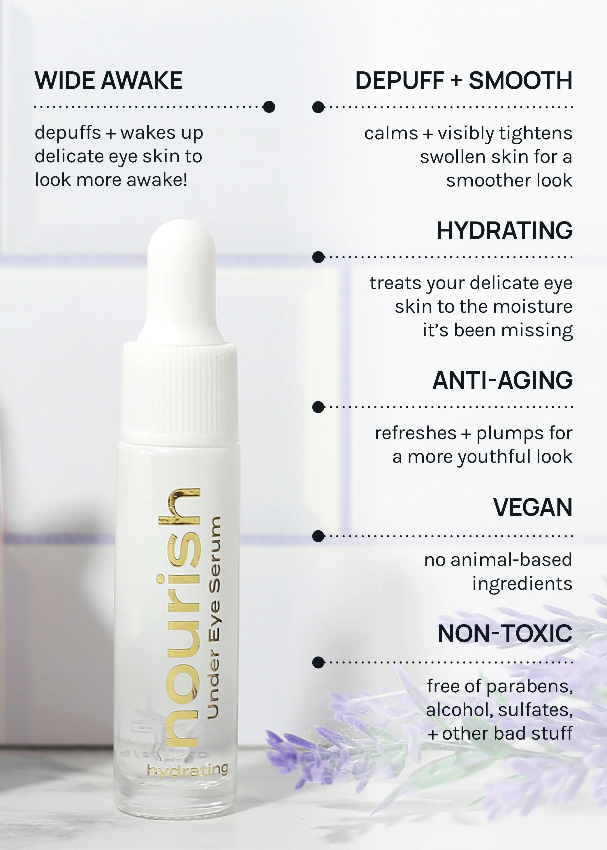 AOA Nourish Hydrating Under Eye Serum + Calming Roll-On Brow Solution - Image 4
