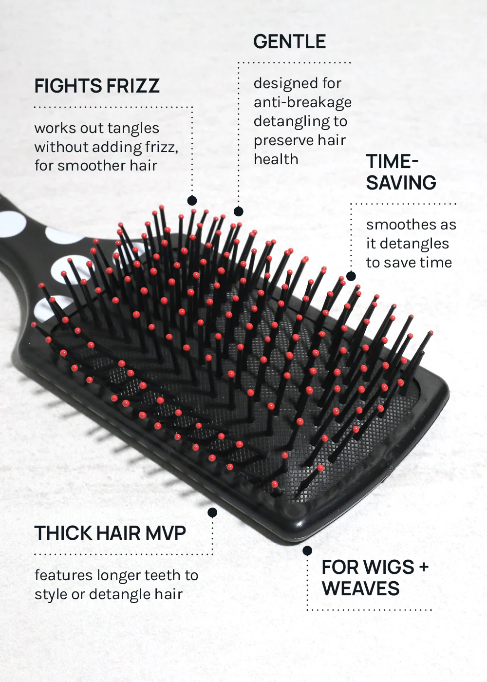 AOA Paddle Hair Brush - Polka Dots - Image 2