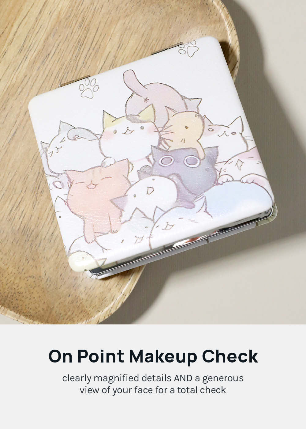 AOA Paw Paw Magnifying Double-Sided Compact Mirror - Rectangular - Image 3
