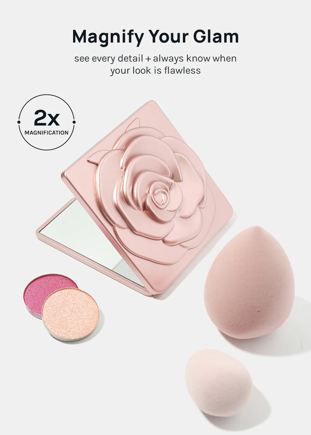 AOA Paw Paw Magnifying Double-Sided Compact Mirror - Rose - Image 2
