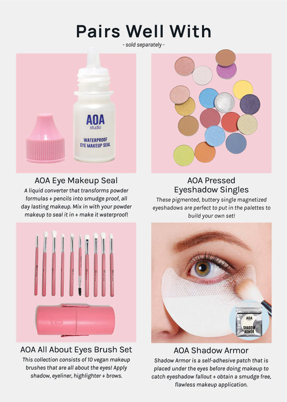 AOA Pro Magnetic Eyeshadow Palette - Black Small - Image 7