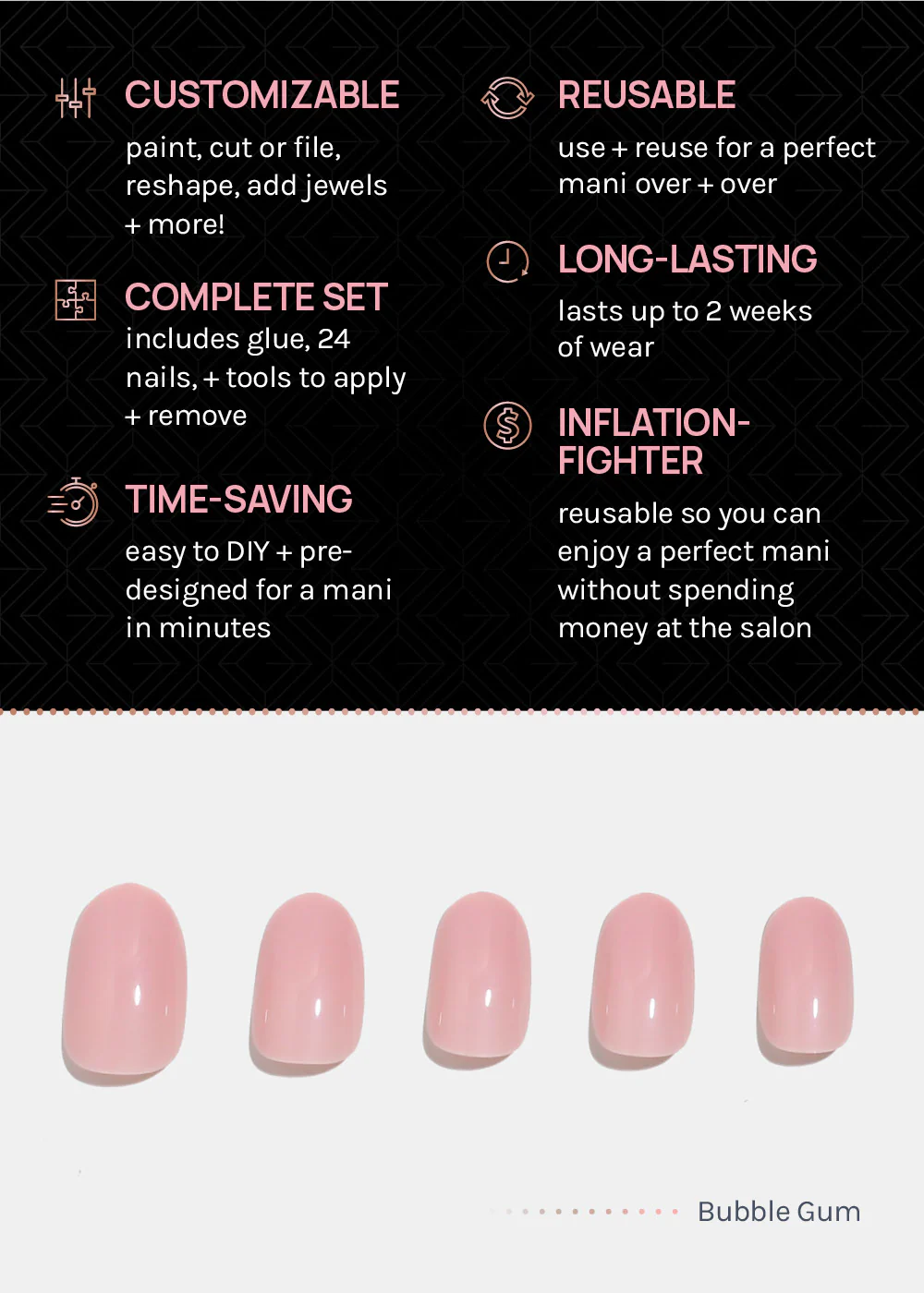 AOA Pro Press-On Nails: Bubble Gum - Image 3