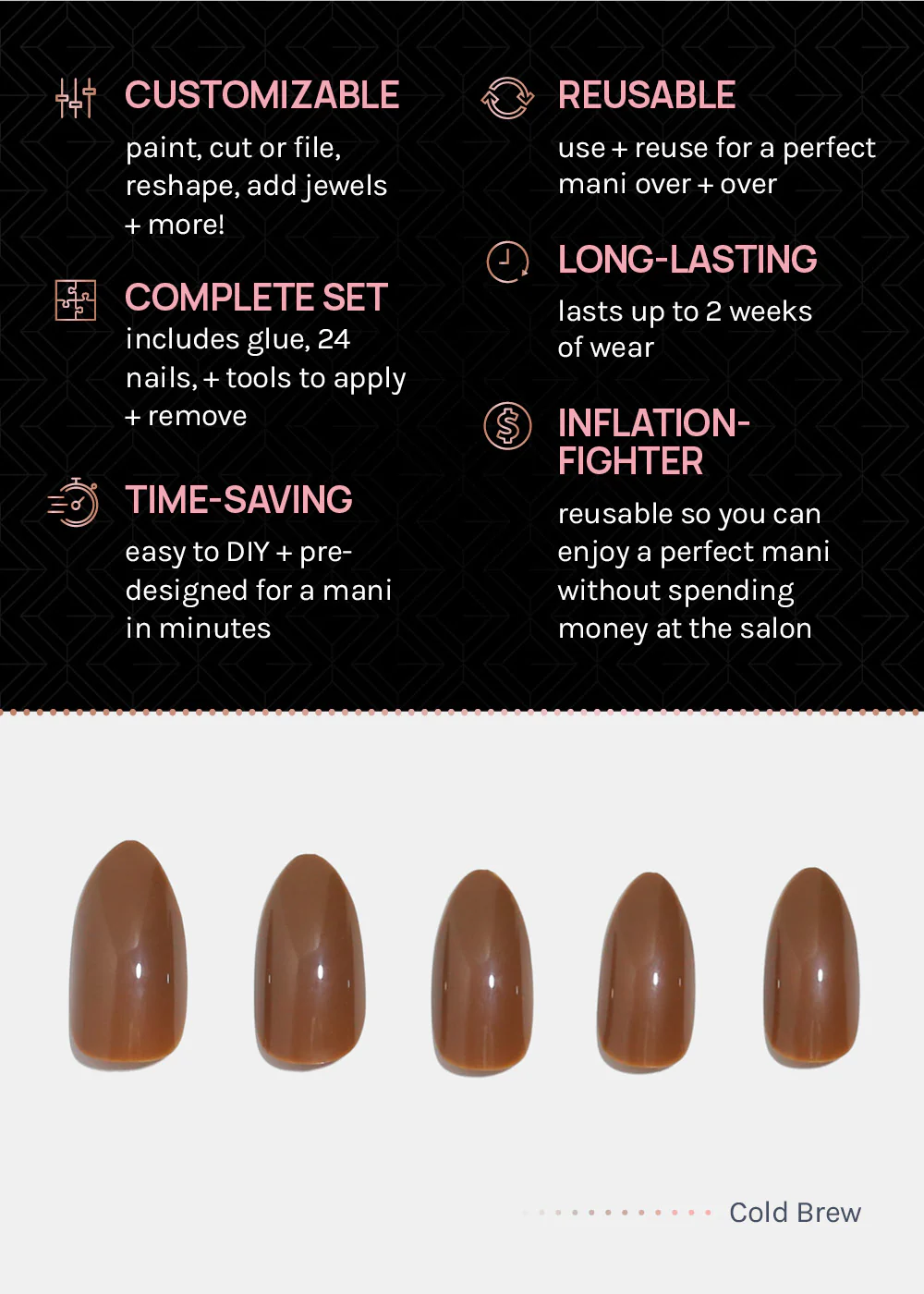 AOA Pro Press-On Nails: Cold Brew - Image 3