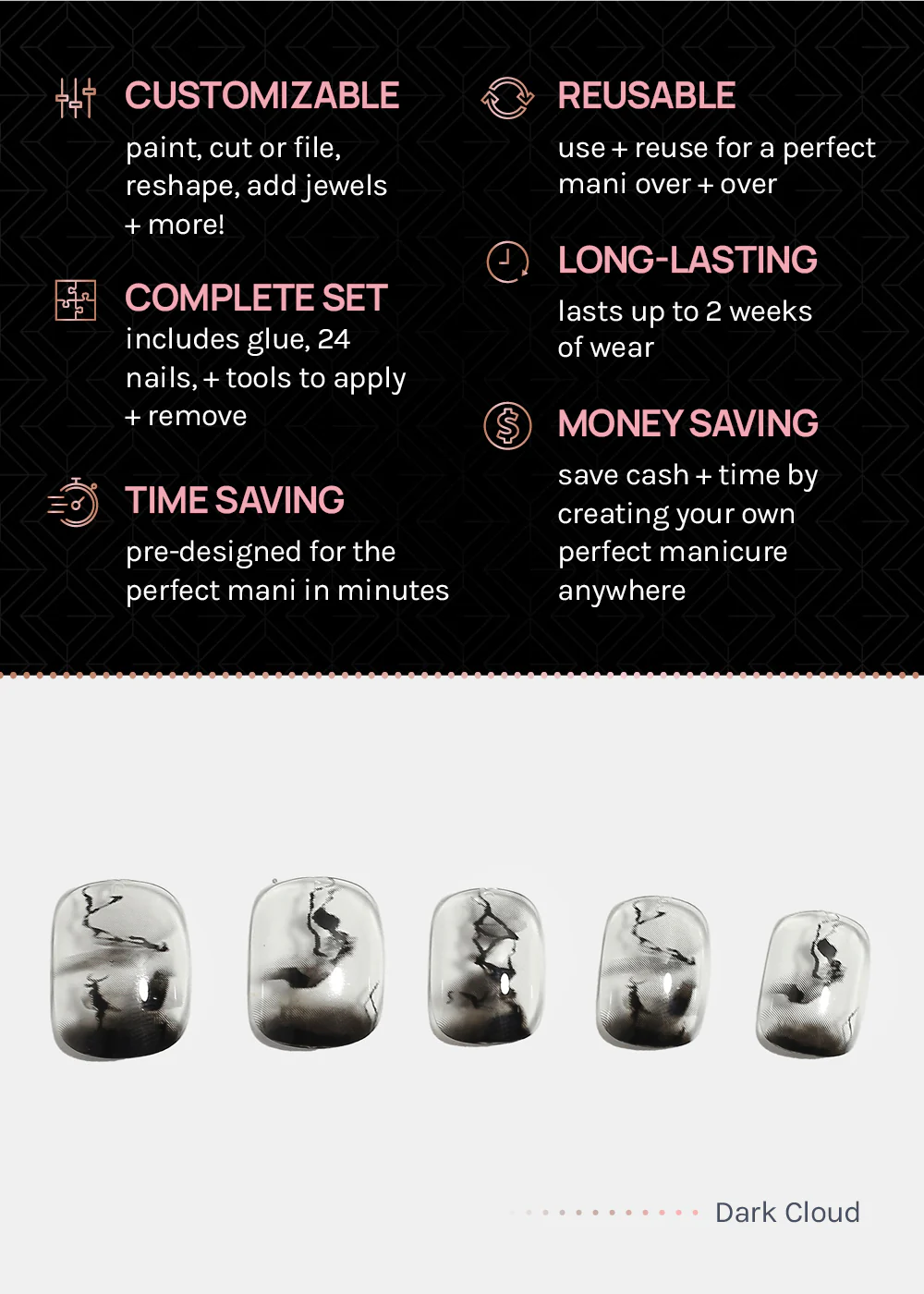 AOA Pro Press-On Nails: Dark Cloud - Image 4