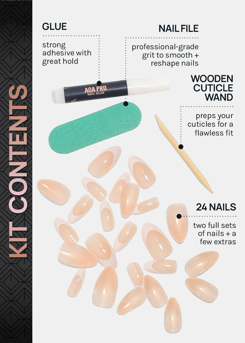 AOA Pro Press-On Nails: French Long - Image 5