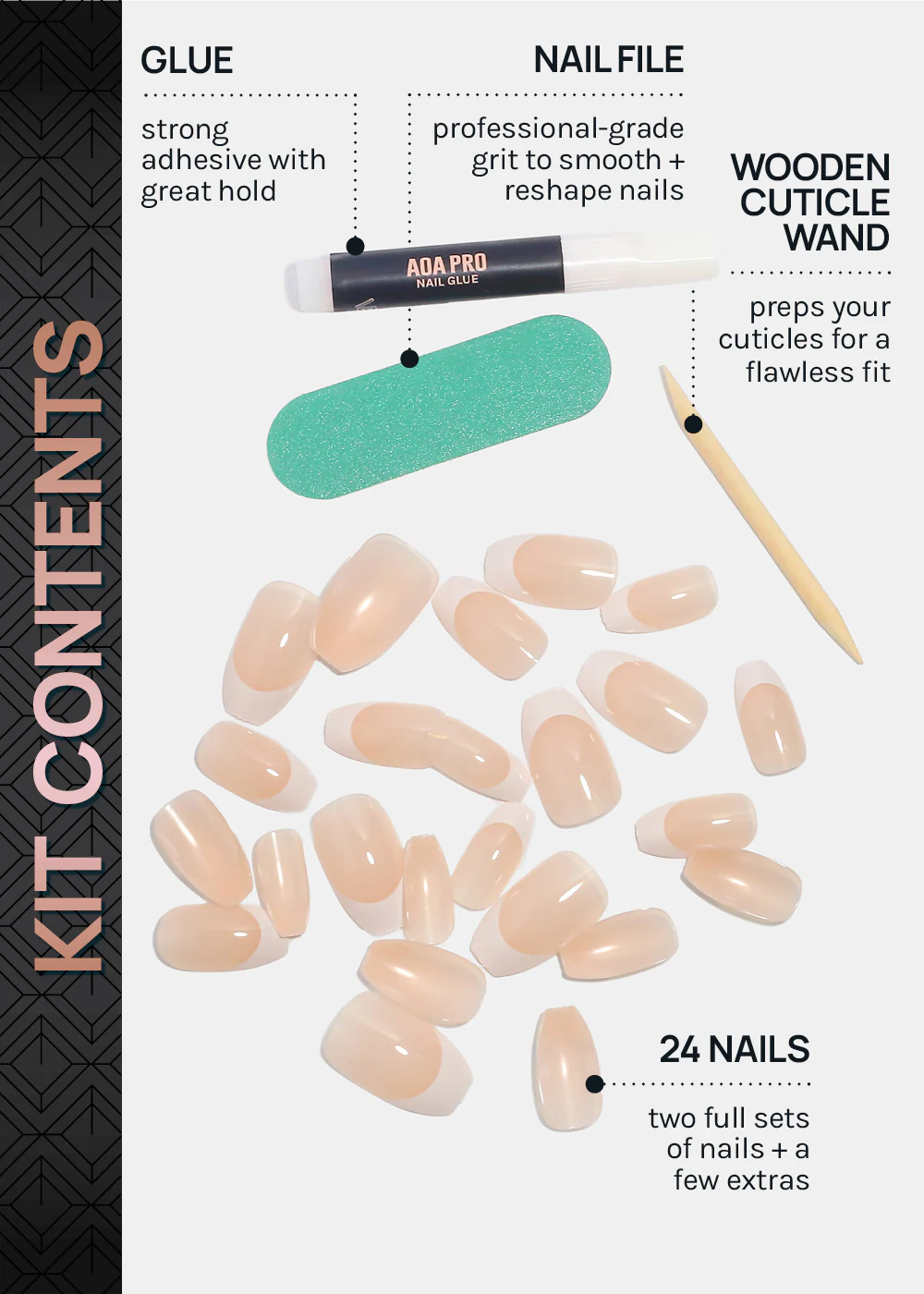 AOA Pro Press-On Nails: French Short - Image 4