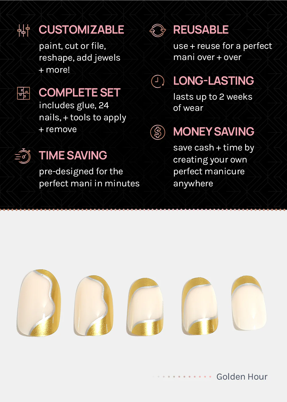 AOA Pro Press-On Nails: Golden Hour - Image 4