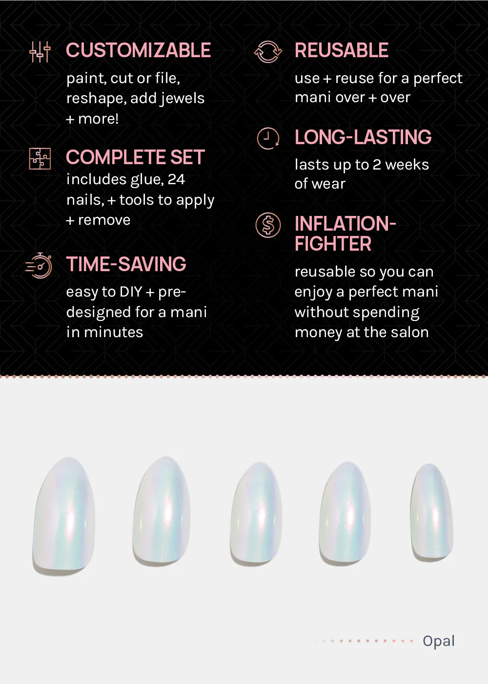 AOA Pro Press-On Nails: Opal - Image 3