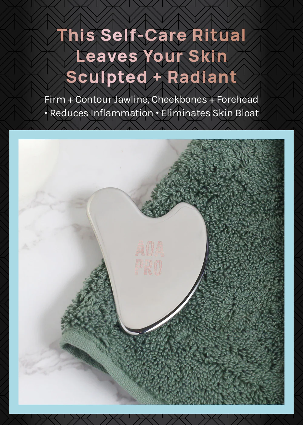 AOA Pro Stainless Steel Gua Sha Face Massager - Image 3