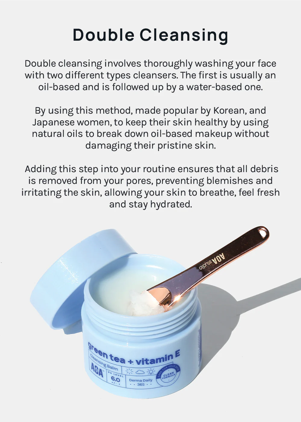 AOA Skin Green Tea + Vitamin E Cleansing Balm - Image 6