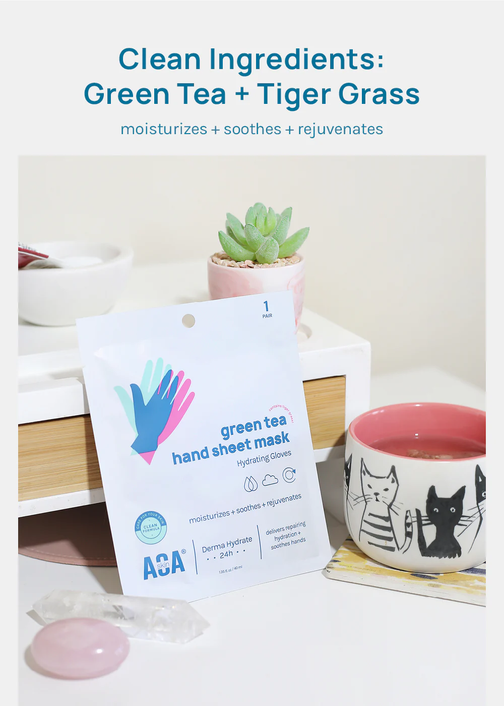 AOA Skin Green Tea Hand Sheet Mask - Image 3