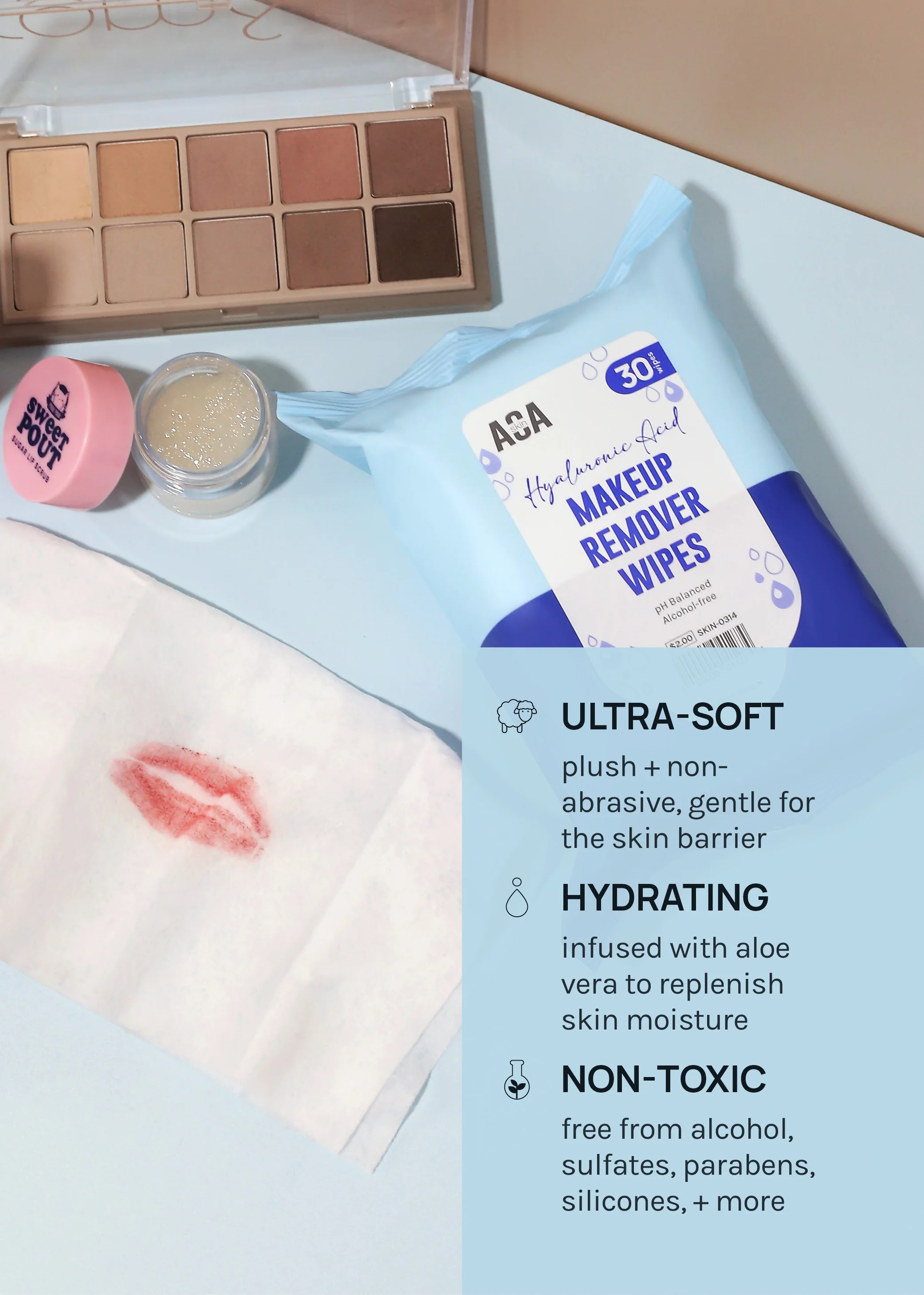 AOA Skin Makeup Remover Wipes - Image 4